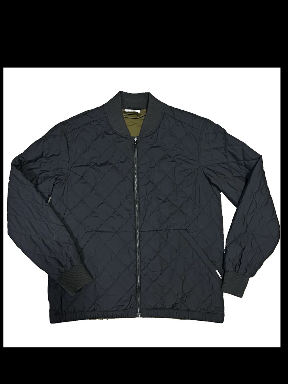 Outdoor Research Quilted Bomber Jacket - Black with Olive Lining